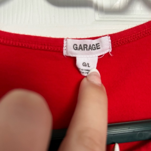 Garage Red Cut Out Cropped Tank - Picture 4 of 4